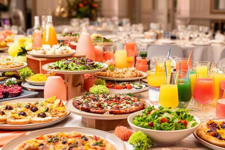 Buffet colorato per una festa di laurea in una sala privata a Verona
